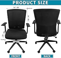 Vista 2 de Tatuo Funda para silla de computadora, funda de asiento de oficina con reposabrazos y respaldo, protector elástico elástico para silla giratorio