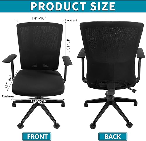 Miniatura 2 de Tatuo Funda de asiento para silla de oficina con reposabrazos y respaldo, funda elástica para silla de escritorio, protector universal giratorio
