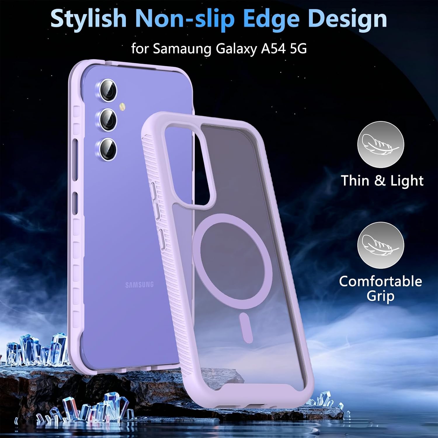  for Samsung A54 Case,360° Full-Body Dual Protective,Purple thumbnail