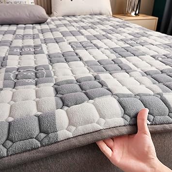 Amazon ムリョ 洗える ベッドパッド かわいい柄フランネル ふわふわ 敷きパッド 丸洗いok オシャレ ベッドシーツ 四季通用 しきぱっと 無地 寝心地アップ マットレスパッド 100x0cm 吸湿発熱 肌触りよい やわらかい 暖房対策 寝具用 ベッドパッド 敷きパッド