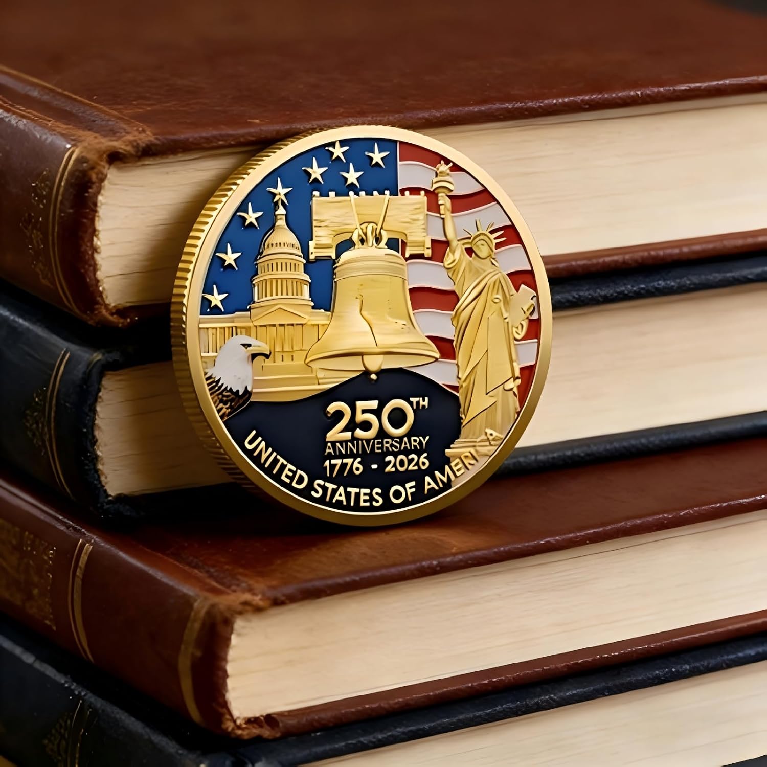 USA 250th Anniversary Coin 1776-2026 3D America 250 Merchandise for Patriotic Celebration 4th of July Independence Day Gifts for Veterans & History Lover image 5