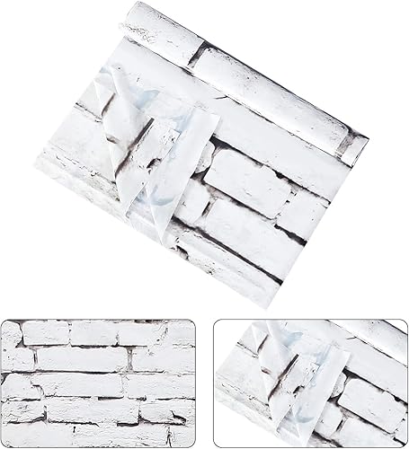 Vista 16 de Chuangdi 2 piezas de telón de fondo de pared de piedra de 4.5 x 9 pies, cortinas de pared de piedra para puerta, mantel extraíble para fotos