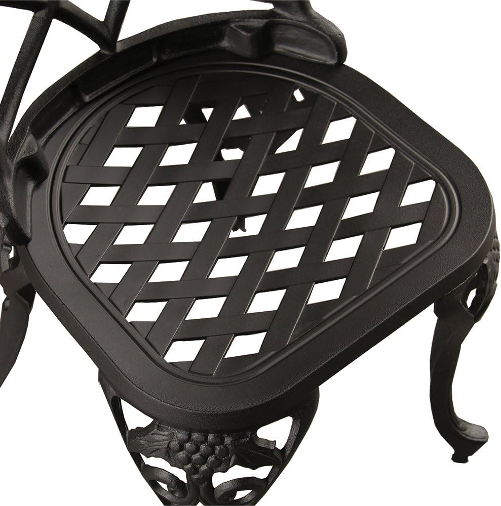 Oakland Living Outdoor Aluminum 3 PC Bistro Set, Sand Black