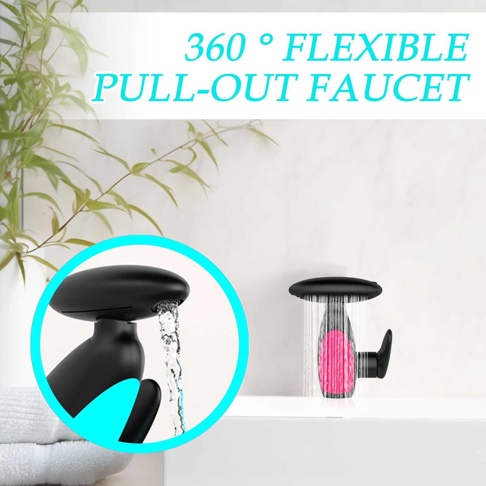 Rubinetteria Bagno Rubinetto Lavabo Moderno | Attacco Girevole 360° Con 4 Modalità Per Lavello Vasca Cucina Lavanderia Casa Ristrutturazione