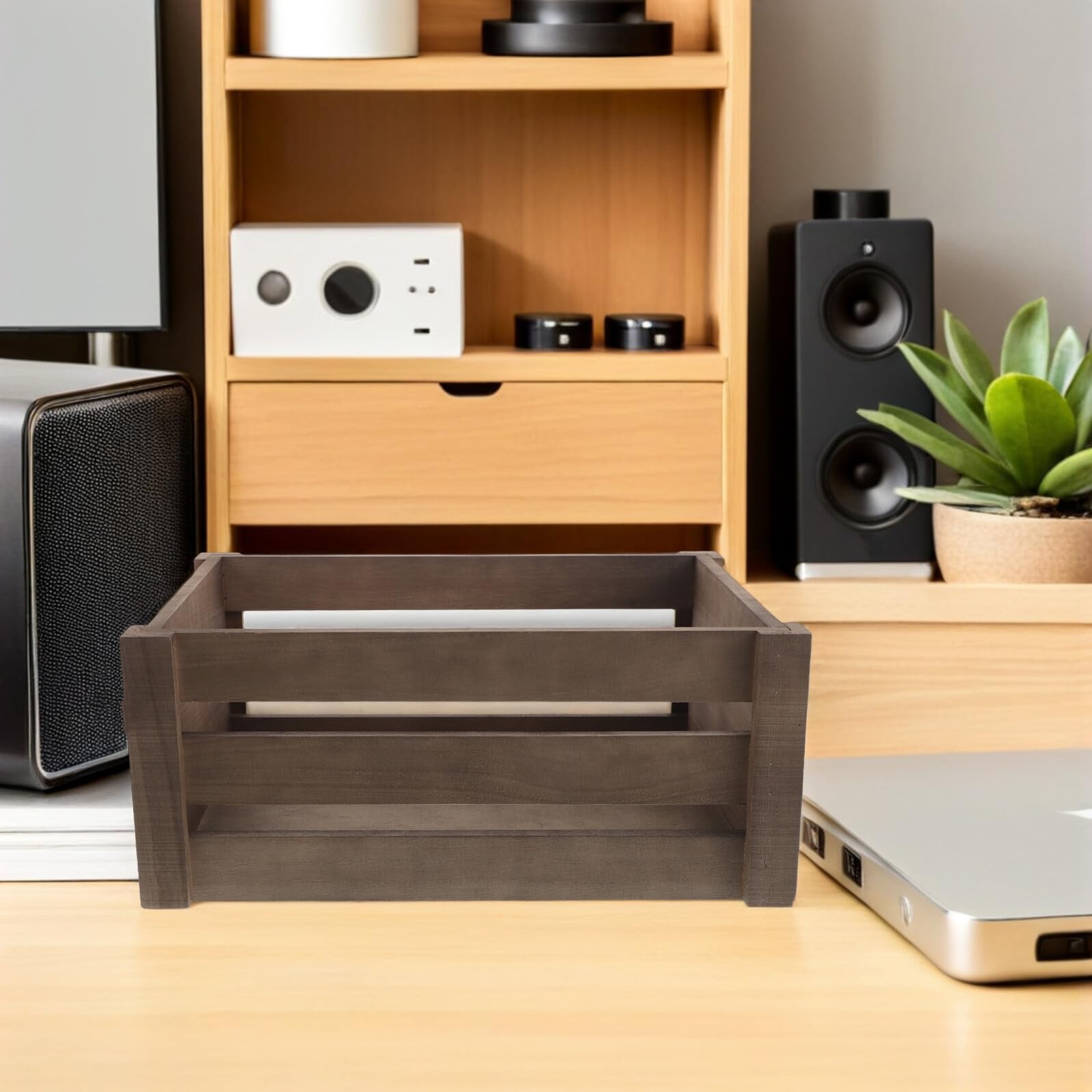 Drewniana Skrzynka Do Przechowywania Płyt Winylowych Retro Organizer Albumów z Uchwytem Idealna Kolekcję Do Domu i Wyświetlania Płyt Solidne Drewniane Etui Płyty