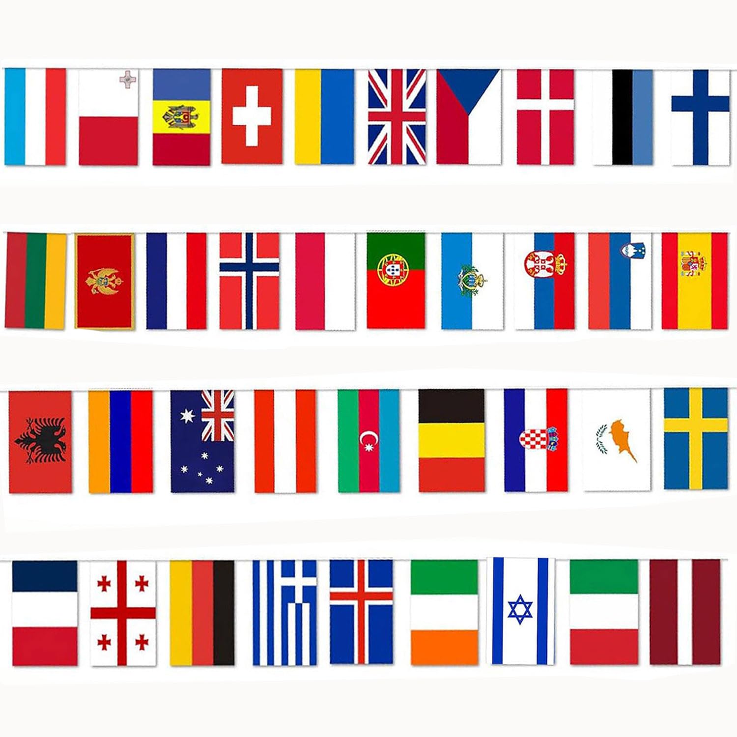 SOPSTUO World Cup Football 2026 Flags Bunting, 36ft International Flags Bunting Banner Decoration for World Cup Party Olympic