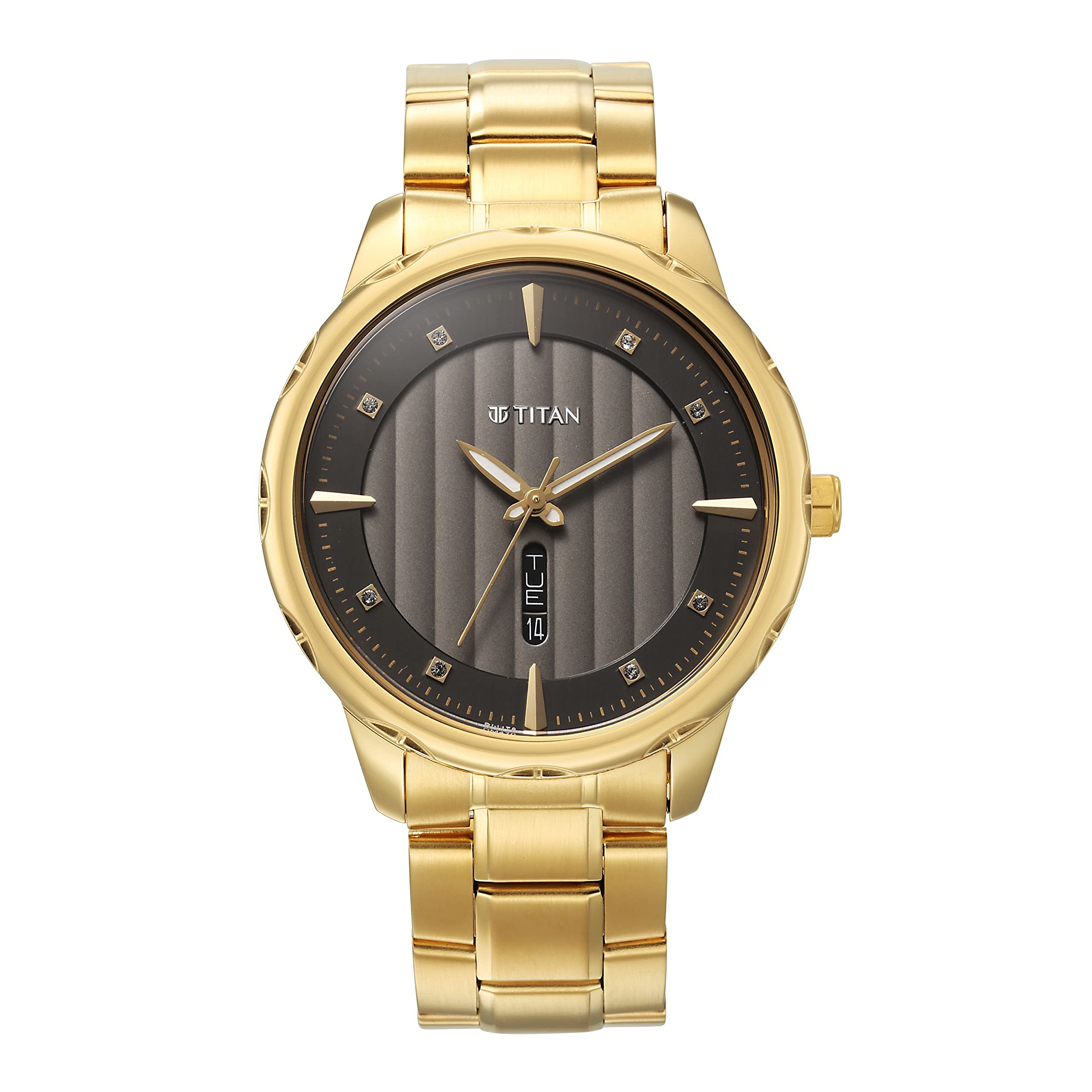 Titan Regalia Opulent Analog with Day and Date Grey Dial & Yellow Band Stainless Steel Watch for Men-NS1875YM01 (B0BVLYDMJG) Amazon Price History, Amazon Price Tracker