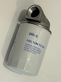 596-5 10 Micron Fuel Transfer Tank Pump Filter 10Micron 25GPM 50PSI Gasoline Diesel Fuel Transfer Filtration Assembly Canister with 1" NPT Cast-aluminum Top Cap 595-5 596-5 5955 5965