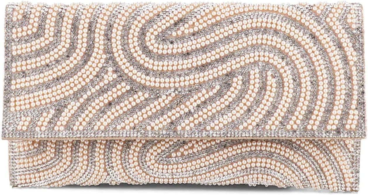 Beaded Swirl Envelope Clutch by Jewel Badgley Mischka