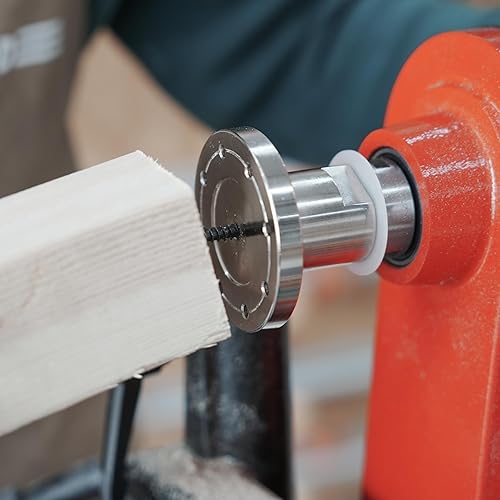Miniatura 39 de Placa frontal de torno de madera de acero de 2 pulgadas con tornillo y dos arandelas de nailon, apto para torno de madera de husillo de 1 pulgada x