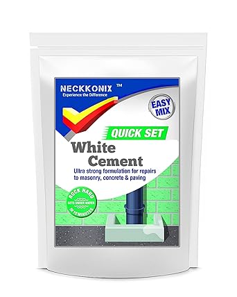 NECKKONIX White Cement 400 Gms for Tiles Gap Crack Filling | Repair | Construction Works | Art & Craft Projects | Home Waterproof | Bathroom & Tiles| | Universal Adhesive |