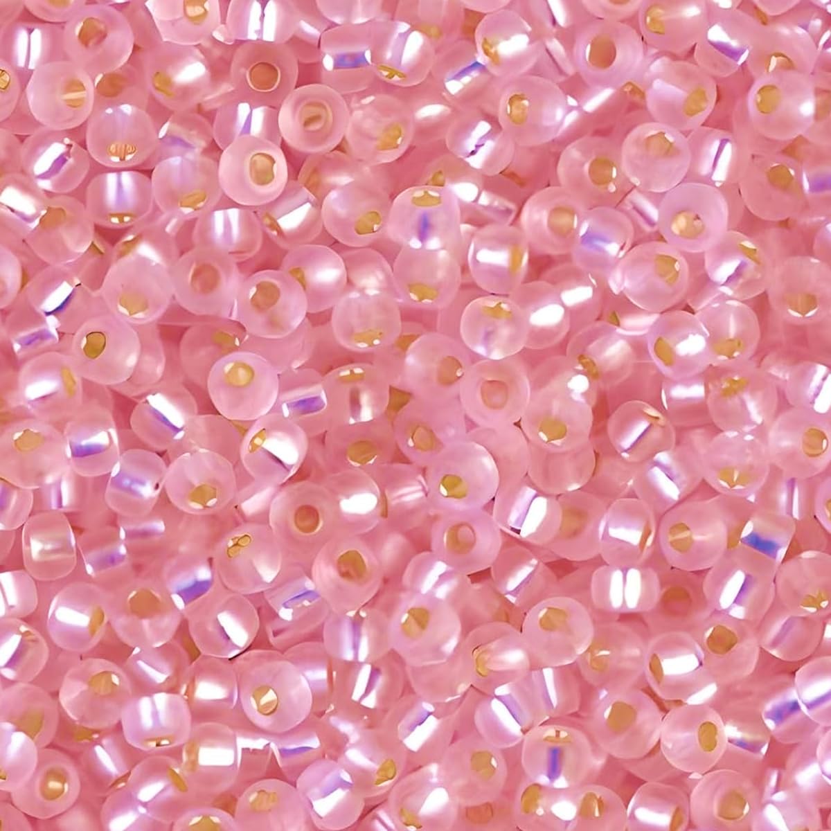 Pink Silver Lined Miyuki Japanese round rocailles glass seed beads 11/0 Approximately 24 gram 5 inch tube