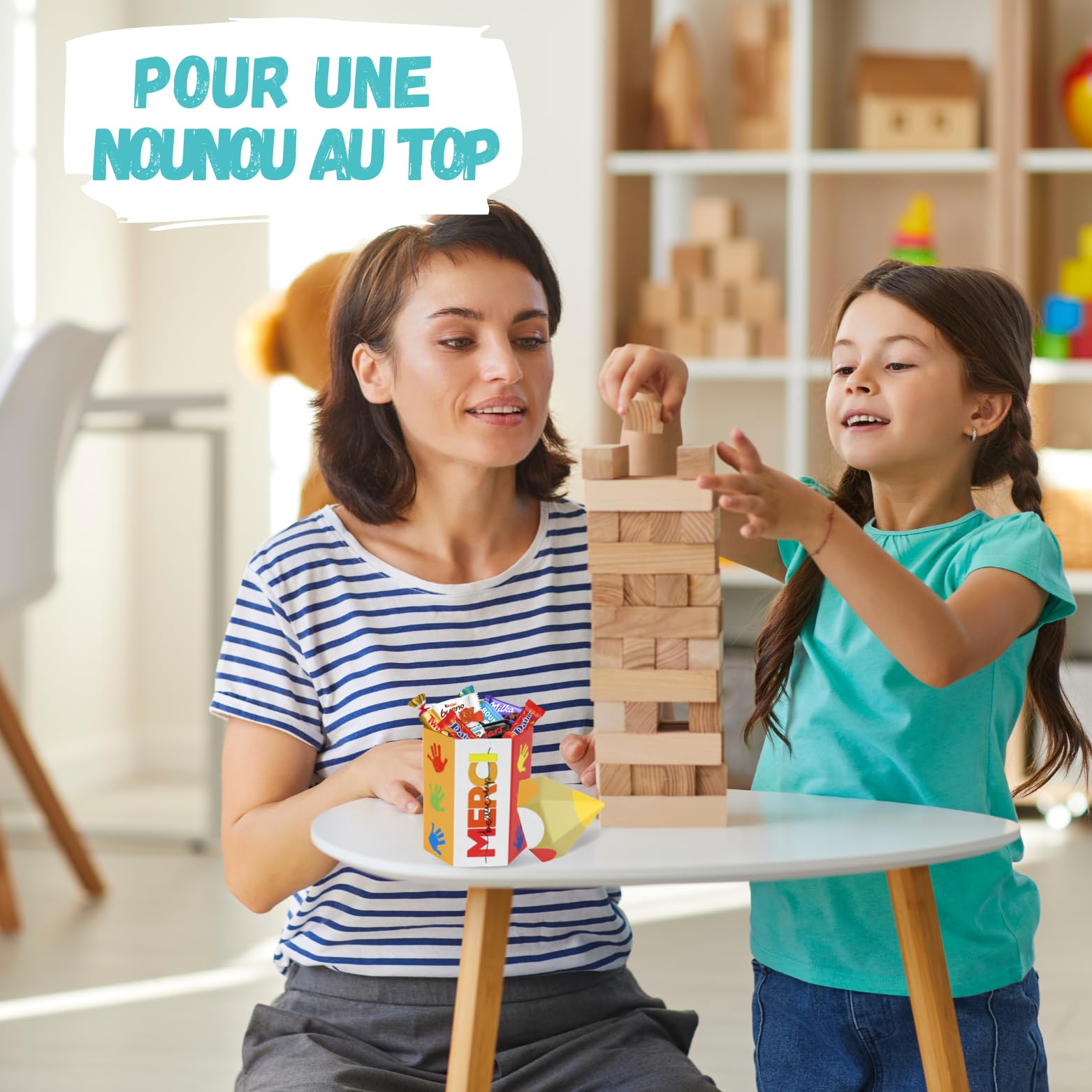 Coffret MERCI garni d'un Assortiment de 20 Chocolats MILKA, KINDER, CELEBRATIONS | Cadeau de fin d'année pour les Maîtresses, Maîtres, ATSEM & Nounous