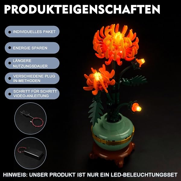 Kit luci per lego Chrysanthemum (No lego), set di illuminazione decorativa - 4