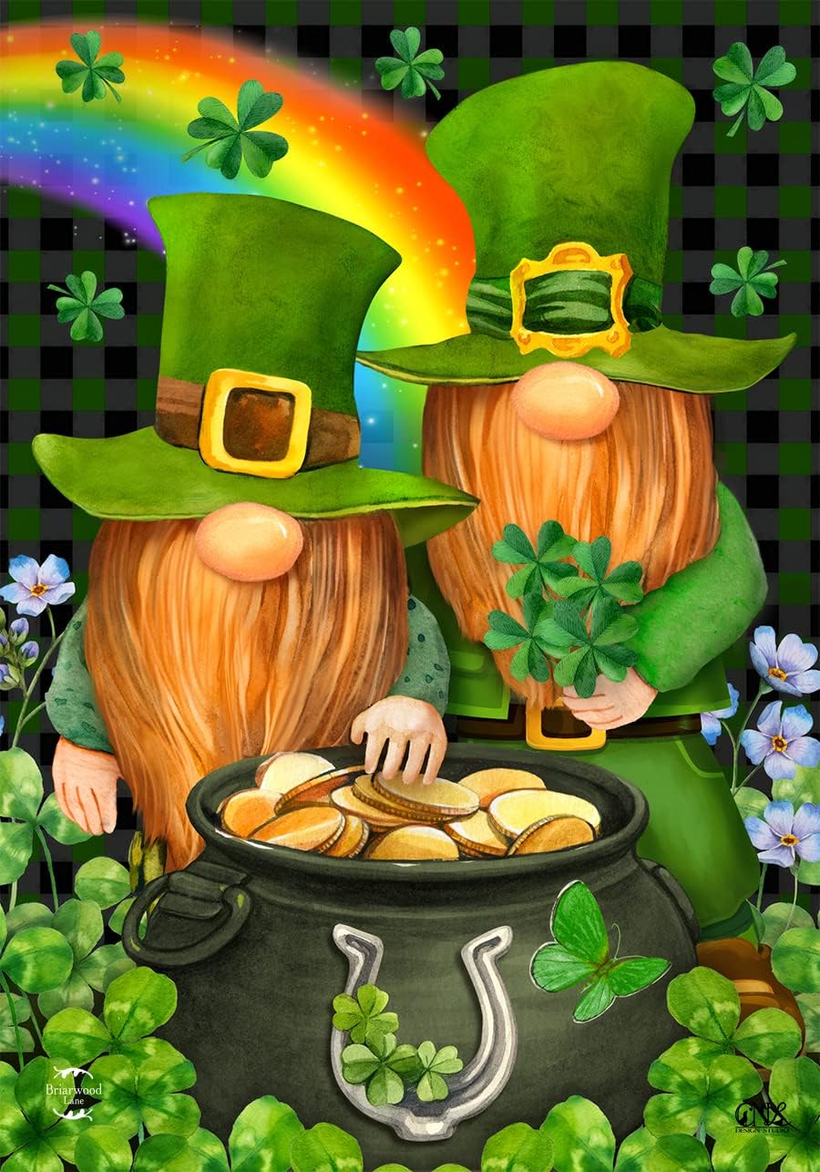 Irish Gnomes St. Patrick's Day Garden Flag 12.5" x 18" Briarwood Lane