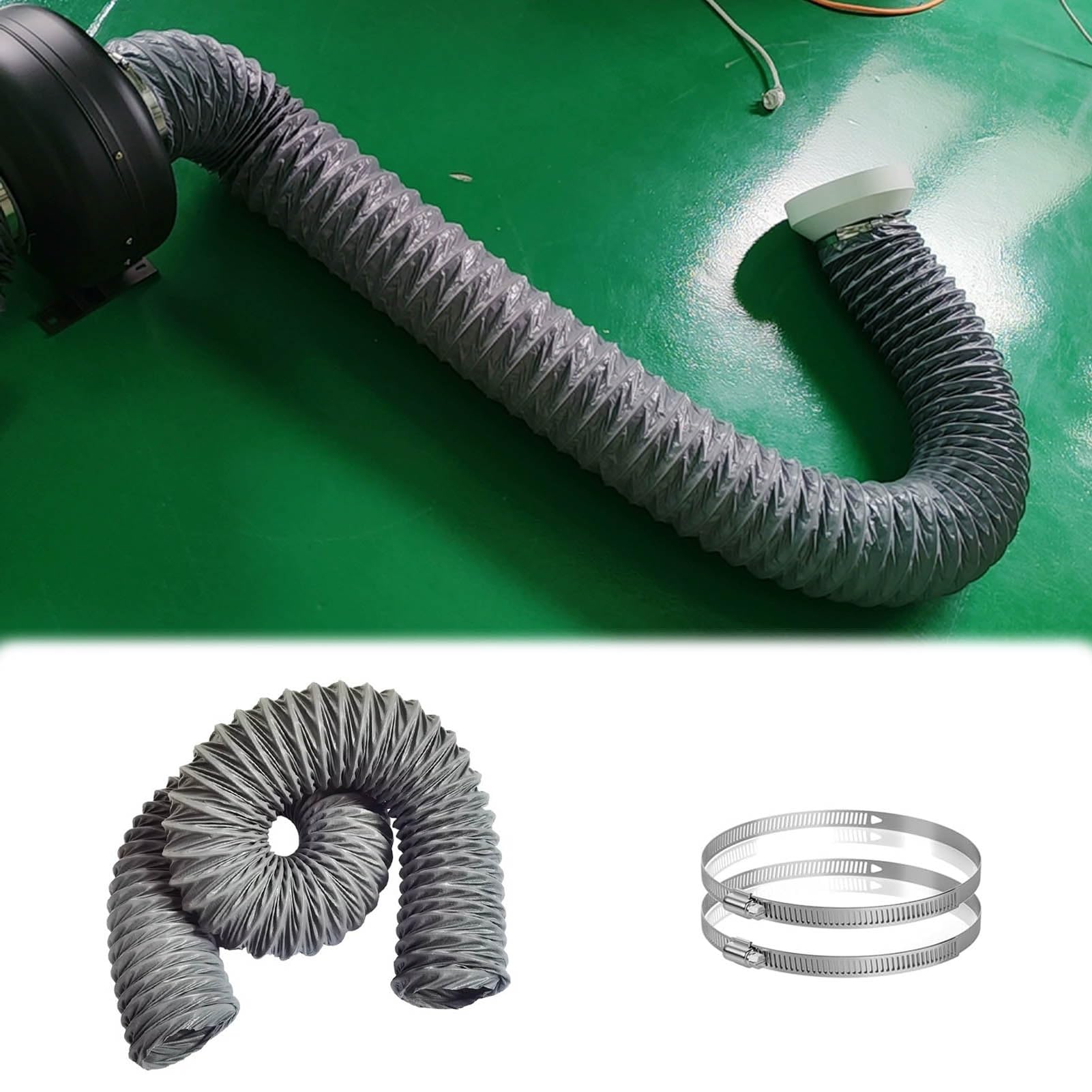 Tubo di Scarico Tubo Flessibile di Ventilazione con Fascette Condotto Flessibile per Asciugatrice e Cappe Aspiranti Kit di Raccordo Flessibile per Asciugatrice(8m(23ft),Dia- 250mm(9.8in))
