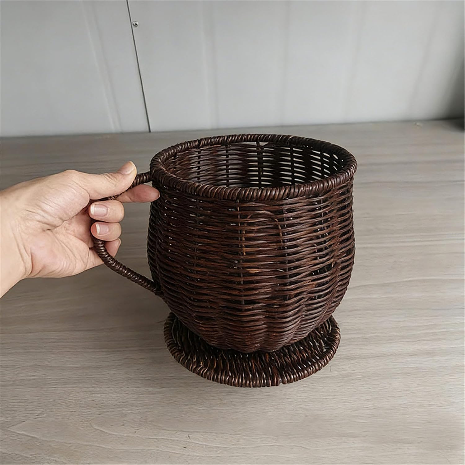 Modern Woven Coffee Pods Basket for Kitchen Countertop Organization Kitchen Counter Basket
