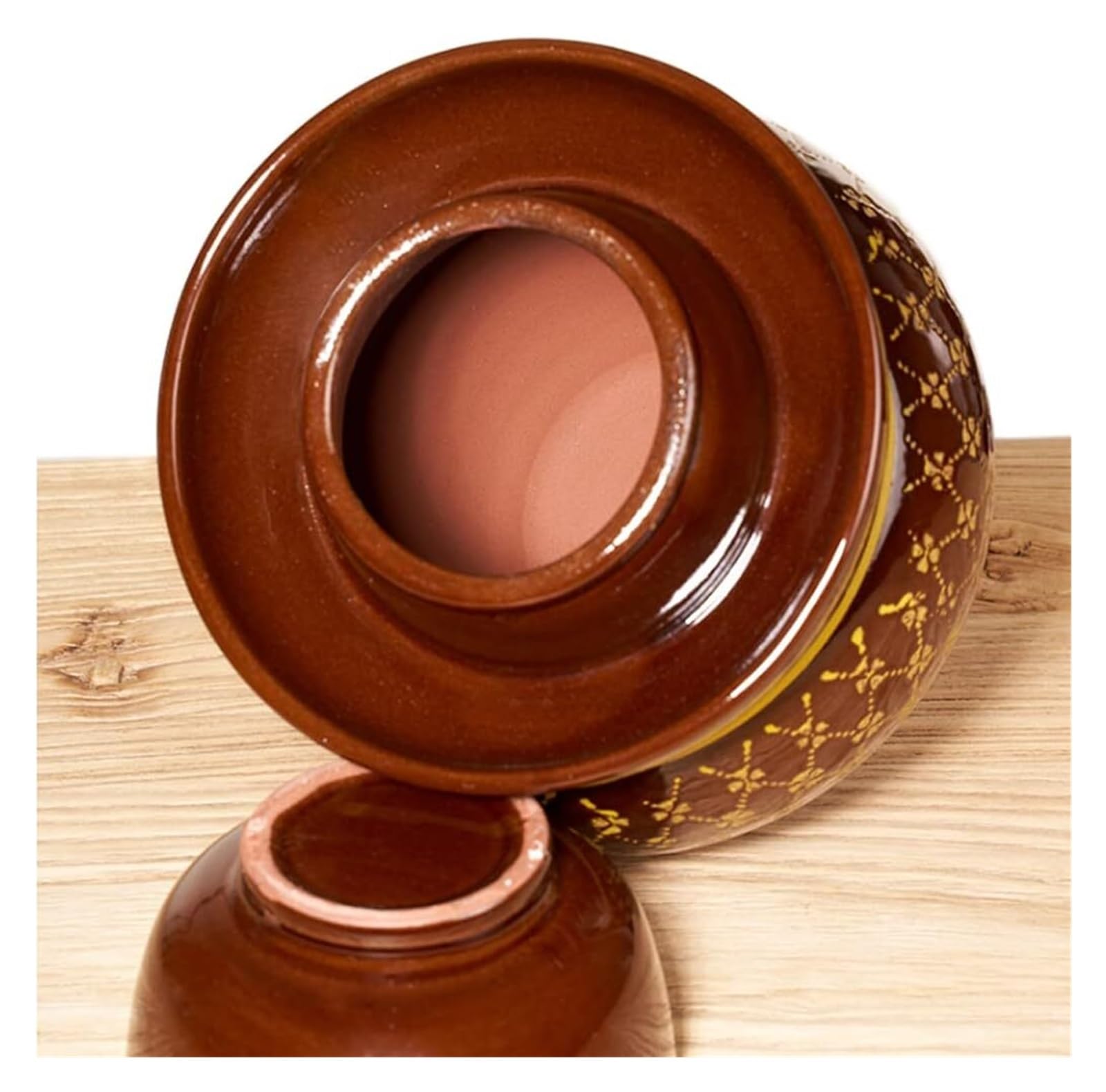 Słoik z kimchi Tradycyjny chiński porcelanowy słoik do marynowania, ceramiczny garnek do marynowania naczyń fermentacyjnych, słoik do fermentacji z uszczelką wodną pokrywką śluzy kamionkowej(9KG)