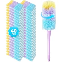 Heavy Duty Duster Refills for Swiffer,Disposable Dusters Kit 40Pcs | whit 1hander 360 Feather Duster Multisurface Dusters with 4X Microfibers,Static Dust Removal Brush for Cleaning Furniture