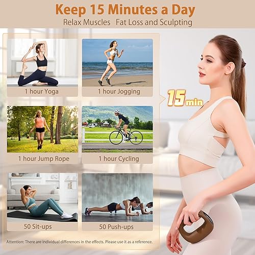 Miniatura 2 de Pistola de masaje de tejido profundo para aliviar el dolor de cuello y espalda, masajeador muscular eléctrico de percusión con cinturón de calor y