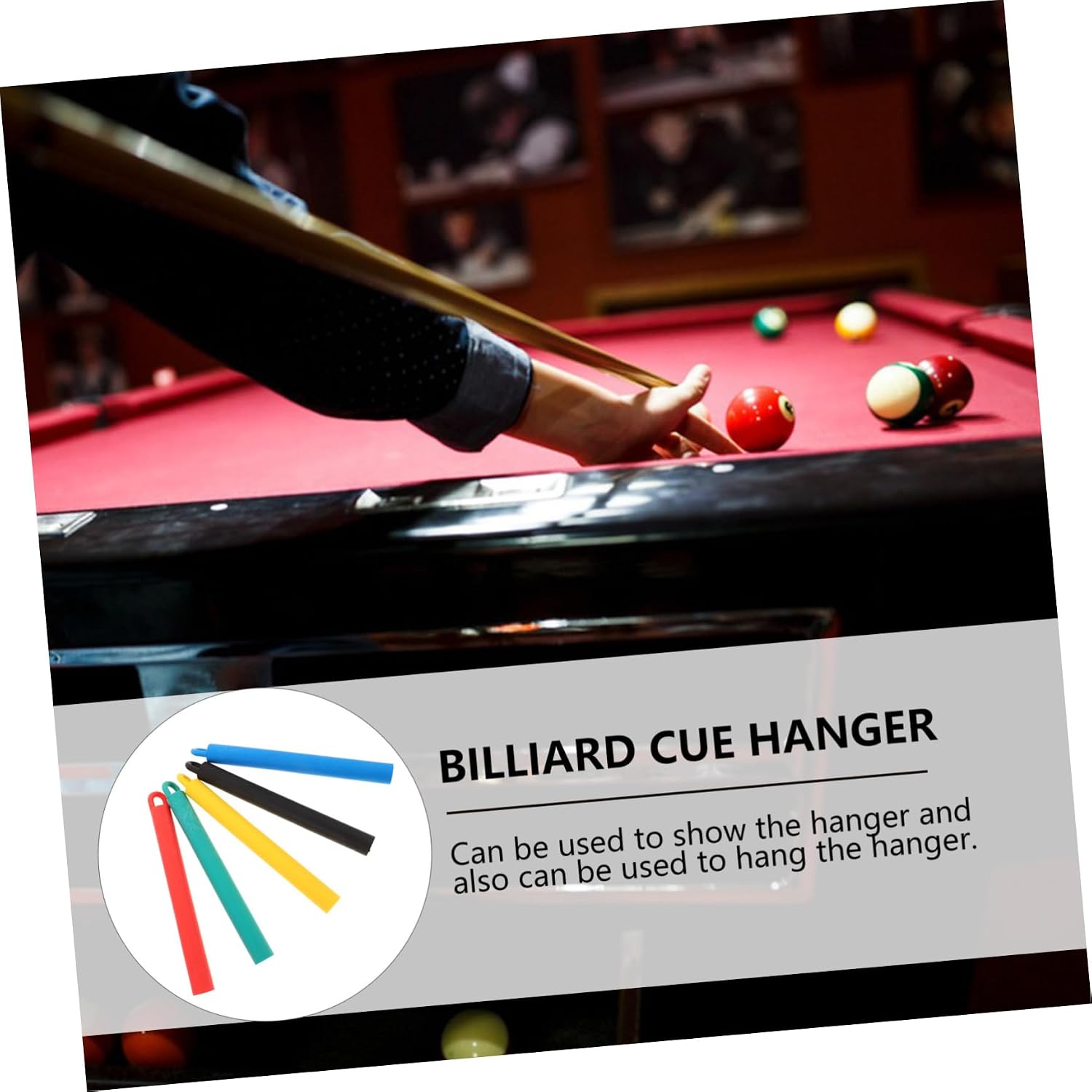 5pcs Wall Mount Billiard Cue Stick Holder Extended Cue Rack for Snooker Organized Storage