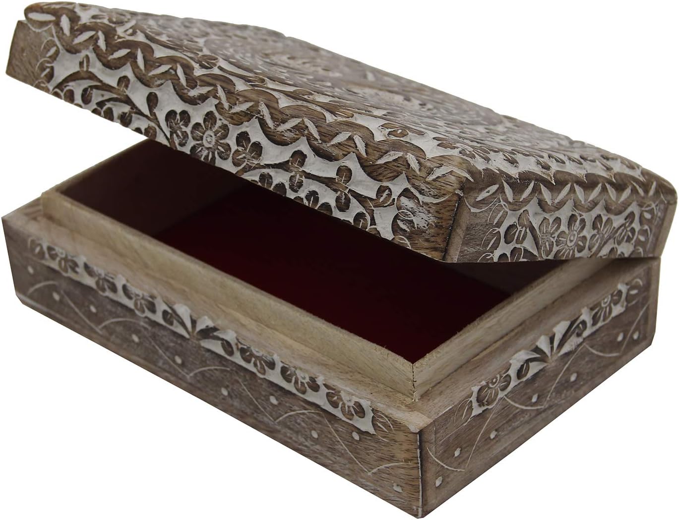 DharmaObjects Hand Carved Tree Of Life Jewelry Trinket Keepsake Wooden Storage Box (Tree of Life 1, Large)