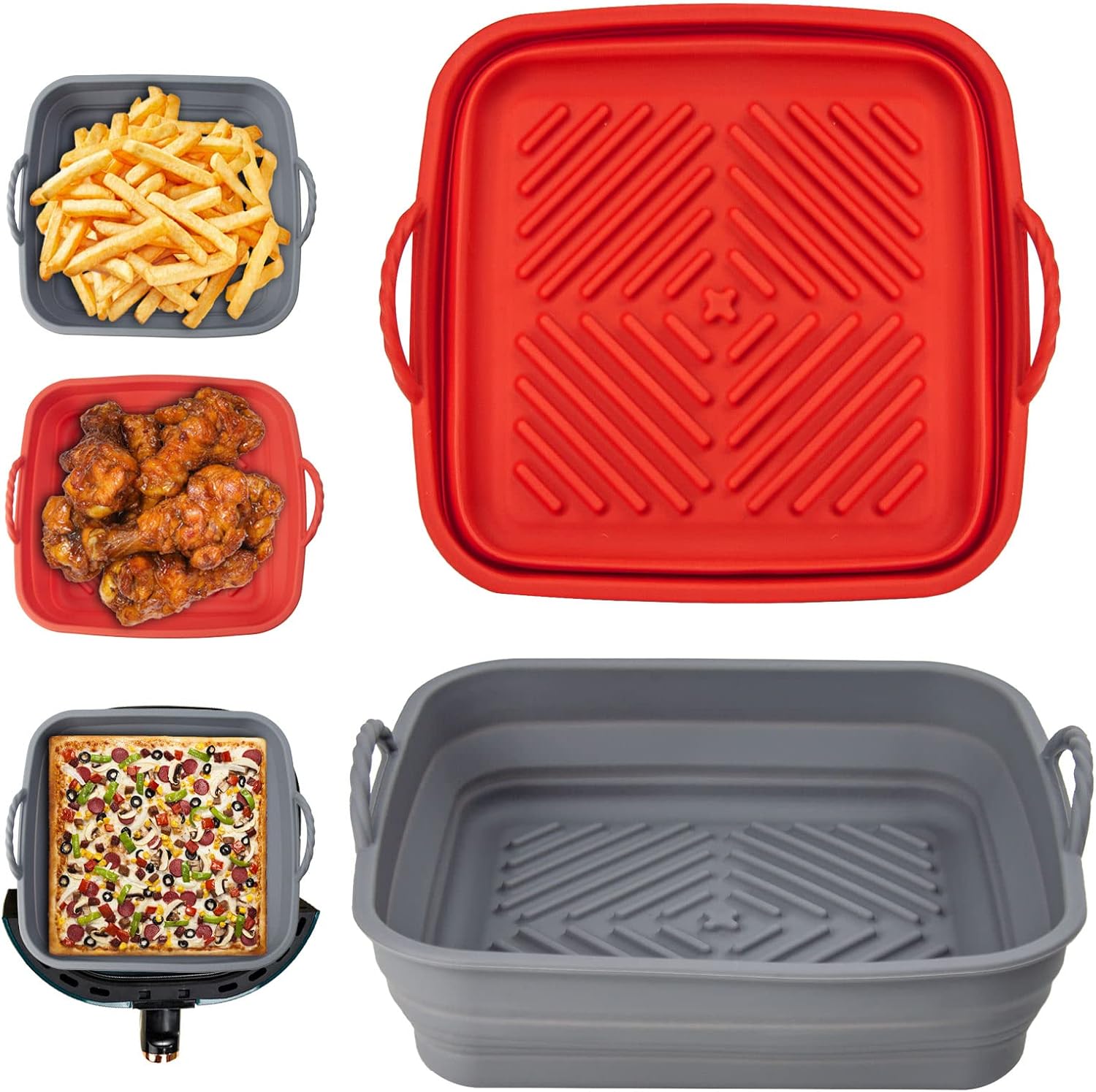 Nedures 2 Pack Air Fryer Silicone Liners Foldable,Reusable