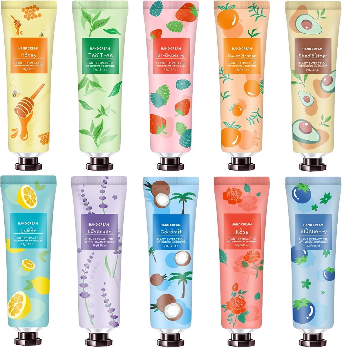 10 Pack Hand Cream for Dry Cracked Hands,Gifts for Women,Bridesmaid Gifts,Teacher Appreciation Gifts,Birthday Gifts for Women,Teen,Natural Plant Fragrance Mini Hand Lotion Moisturizing Hand Care Cream
