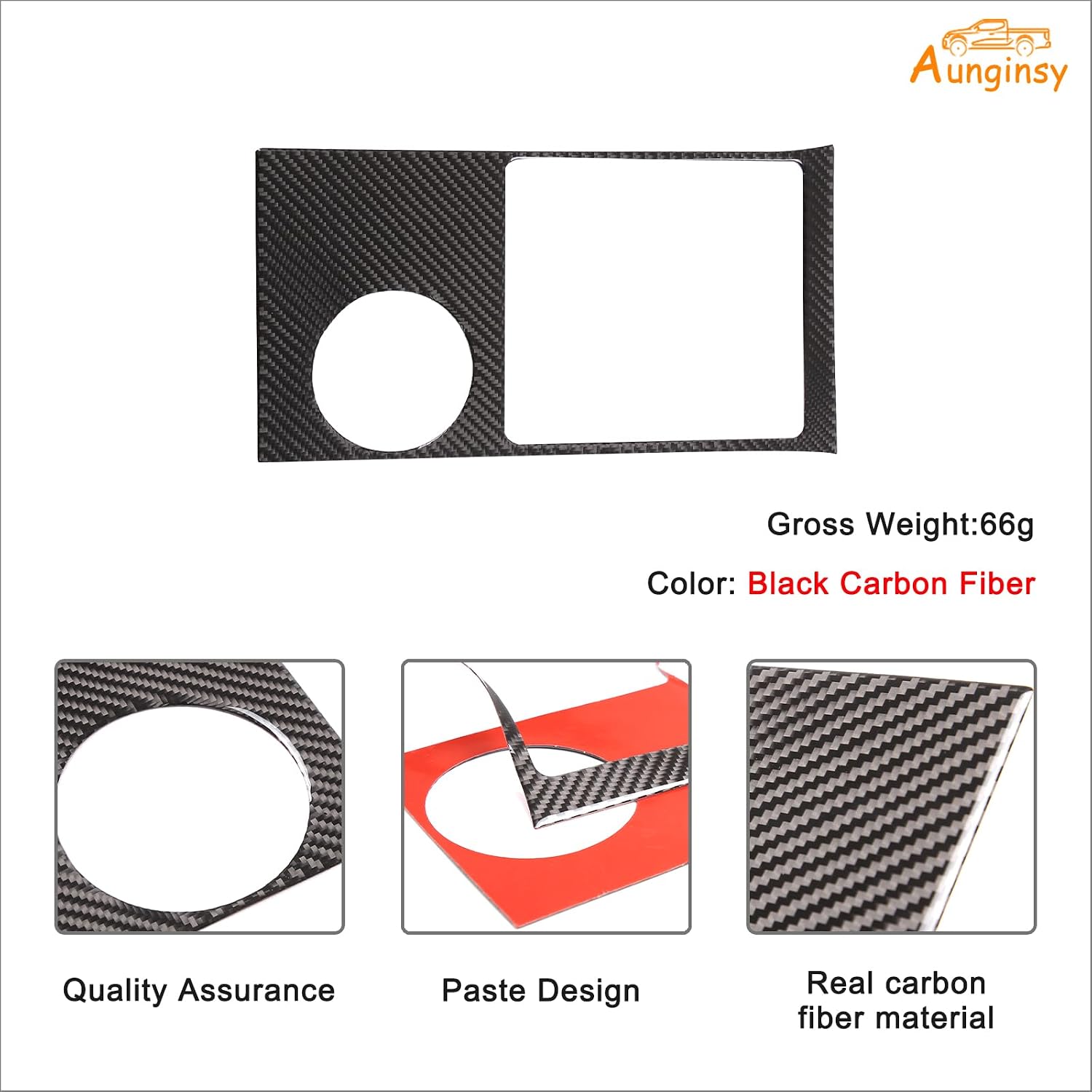 Aunginsy Center Console Gear Shift Panel Cover Cup Holder Trim Compatible with Toyota Tacoma 2006-2015 Carbon Fiber Gear Shifter Console Anti-Scratch Panel Frame Decorative Sticker Protect Accessories