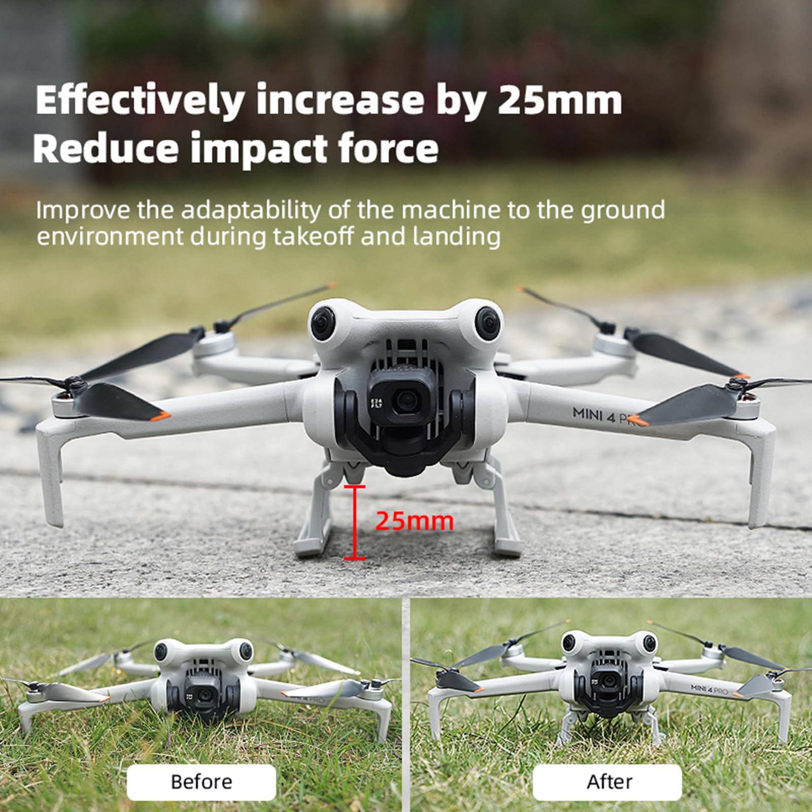ZJRXM Mini 4 Pro Landing Feet Accessories, Extended Landing Gear, Landing Gear, Holder Protector for DJI Mini 4 Pro Drone Accessories - Image 3