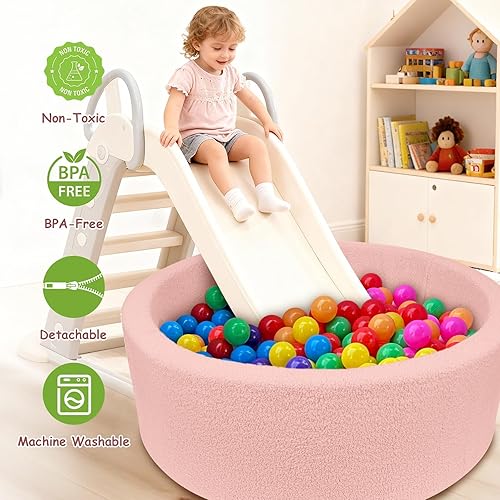 Miniatura 5 de MEOGETY Piscinas de pelotas de espuma para niños pequeños, bebés, perros y gatos, piscina suave de pelotas para bebés e infantes, regalos para niñas