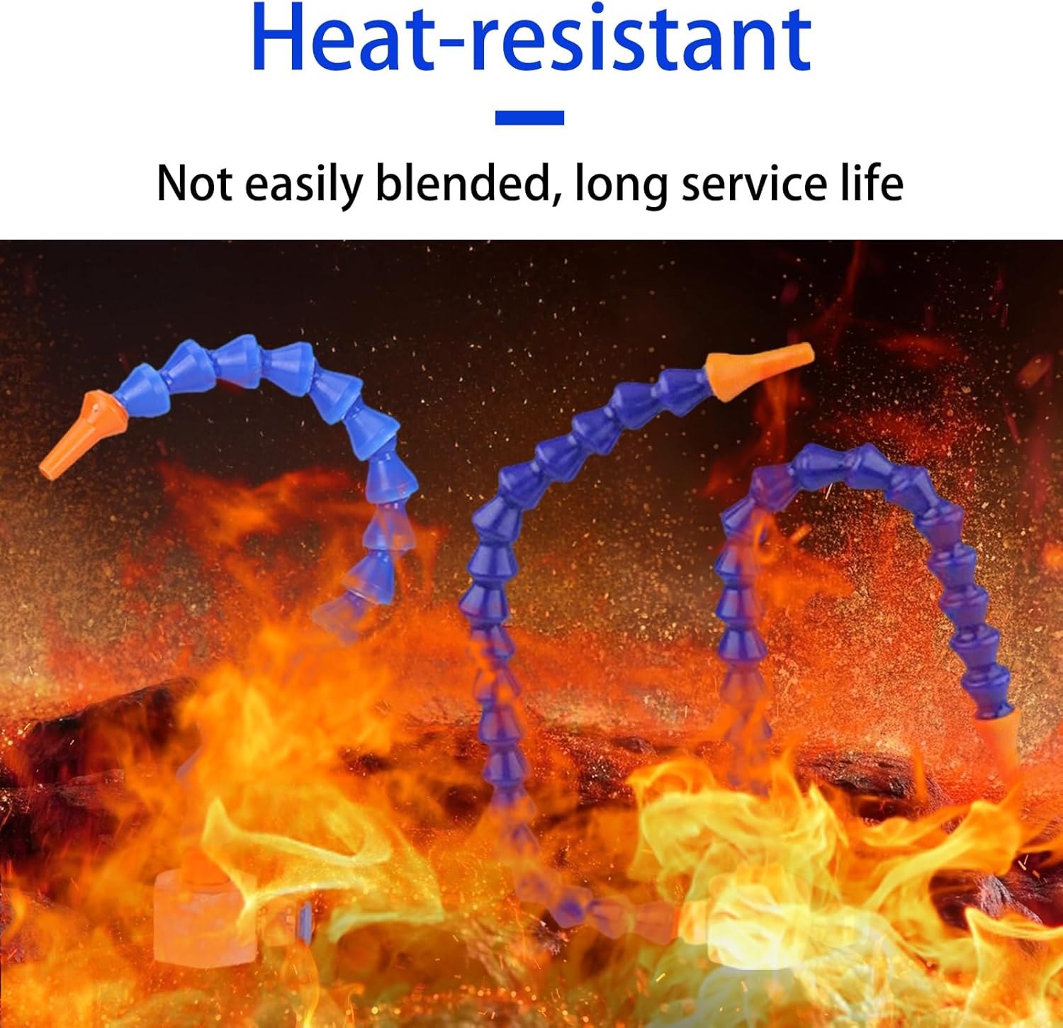 Cutting tool coolant system with flexible cooling tube adjustable hose and efficient water or oil flow designed for cnc machining centers and high speed cutting applications 19.5 in Round-beak