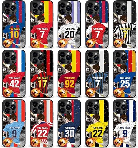 Miniatura 5 de Nombre y número personalizado Jersey VS diseño de bandera para iPhone 11 12 13 14 15 16 17 Pro Max Plus Mini X Xs Xr para Samsung A10 A12 A13 A14
