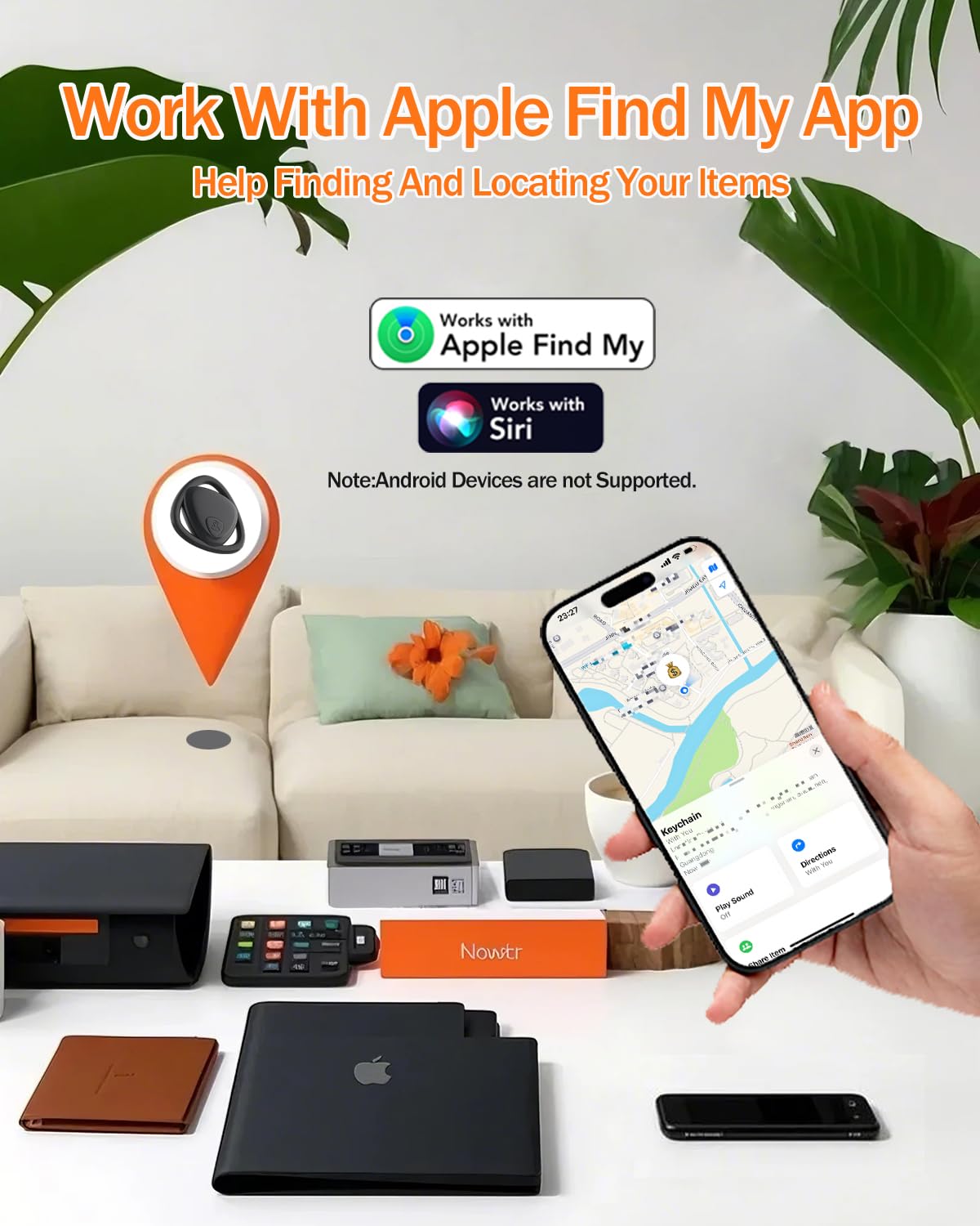 Bluetooth Key Finder Anti-Lost&GPS Tracker Tags for Keys, Phones, Lugguges, Wallet, Pets, Bikes Works with Find My(iOS) Remote Control Finder IP6/7 Waterproof Item Locator (Black & White)
