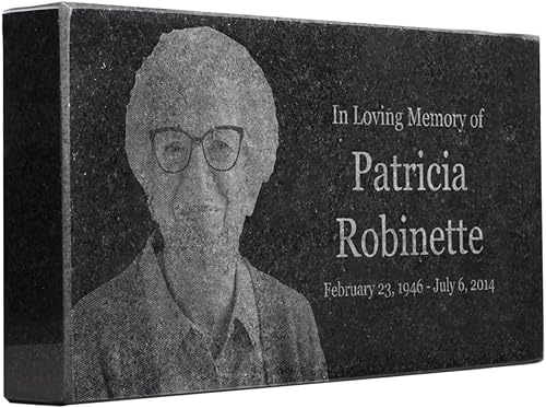 PlaqueMaker Lápida conmemorativa de granito negro para seres queridos perdidos perros gatos y mascotas familiares Ideal para su jardín dedicación de