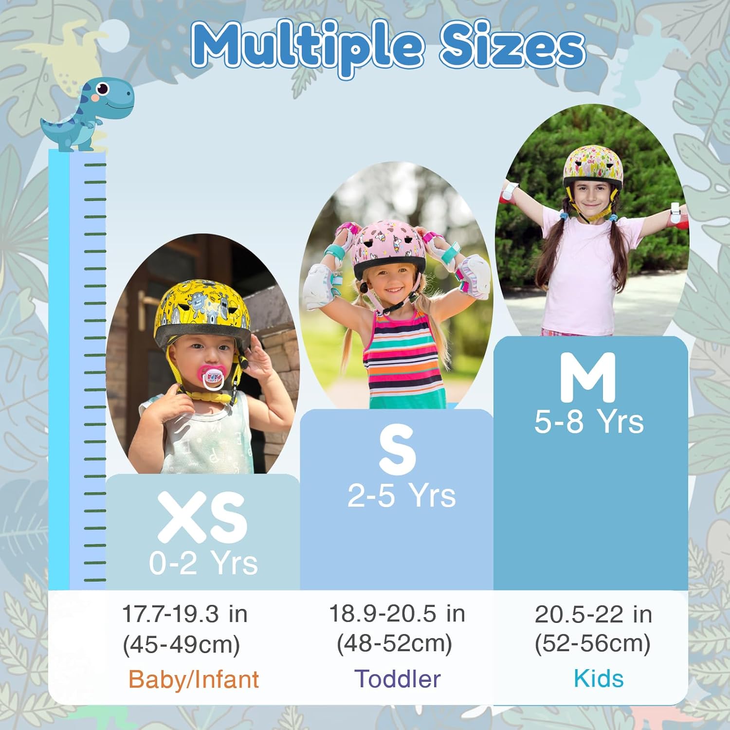 Toddler Bike Helmet with Gloves and Backpack Set, 3 Sizes for Baby Infant to Kids Ages 1-3 3-5 5-8+, Adjustable Boys Girls Bike Helmet for Bicycle/Scooter/Skateboard/Roller Skate