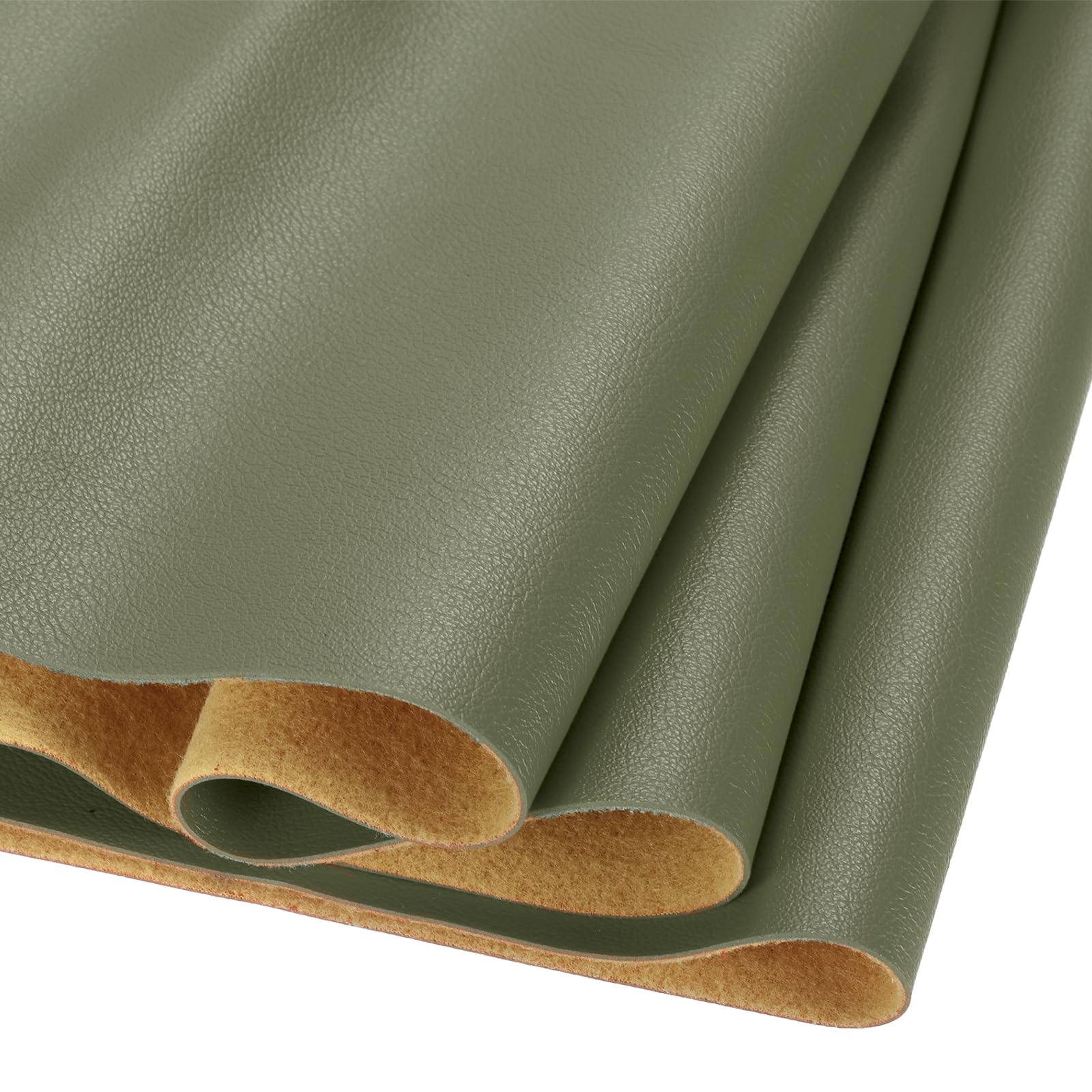 DMiotech 1 Pack 8 Inch x 53 Inch Faux Leather Strip Furniture Cover Fabric Skin Army Green PU Leather Roll for Handmade DIY Craft Projects