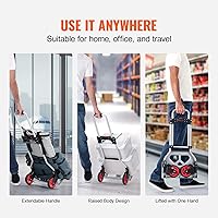 Vista 89 de VEVOR Folding Hand Truck and Dolly, 309 Lbs Capacity, Aluminum Foldable Cart, Heavy-Duty Luggage Trolley Cart with Telescoping Handle and PP+TPR