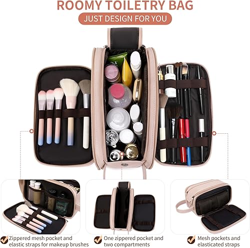 Miniatura 8 de Neceser de viaje para mujeres, bolsa organizadora grande de cosméticos para todos tus artículos esenciales, perfecta para maquillaje, cuidado de la