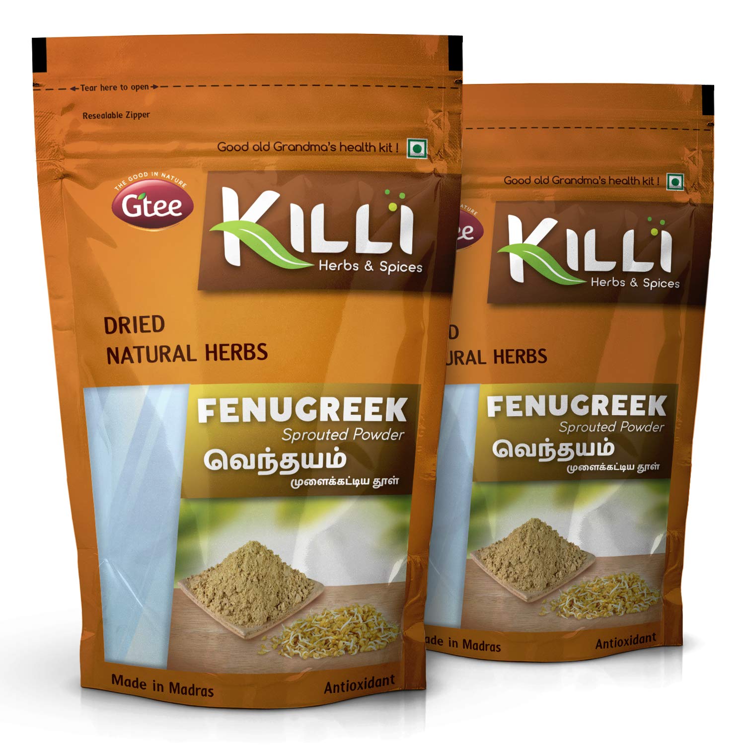 KILLI Sprouted Fenugreek | Vendhayam | Methi | Uluva | Menthya Powder, 100 grams (Pack of 2) (B084KZHXV6) Amazon Price History, Amazon Price Tracker
