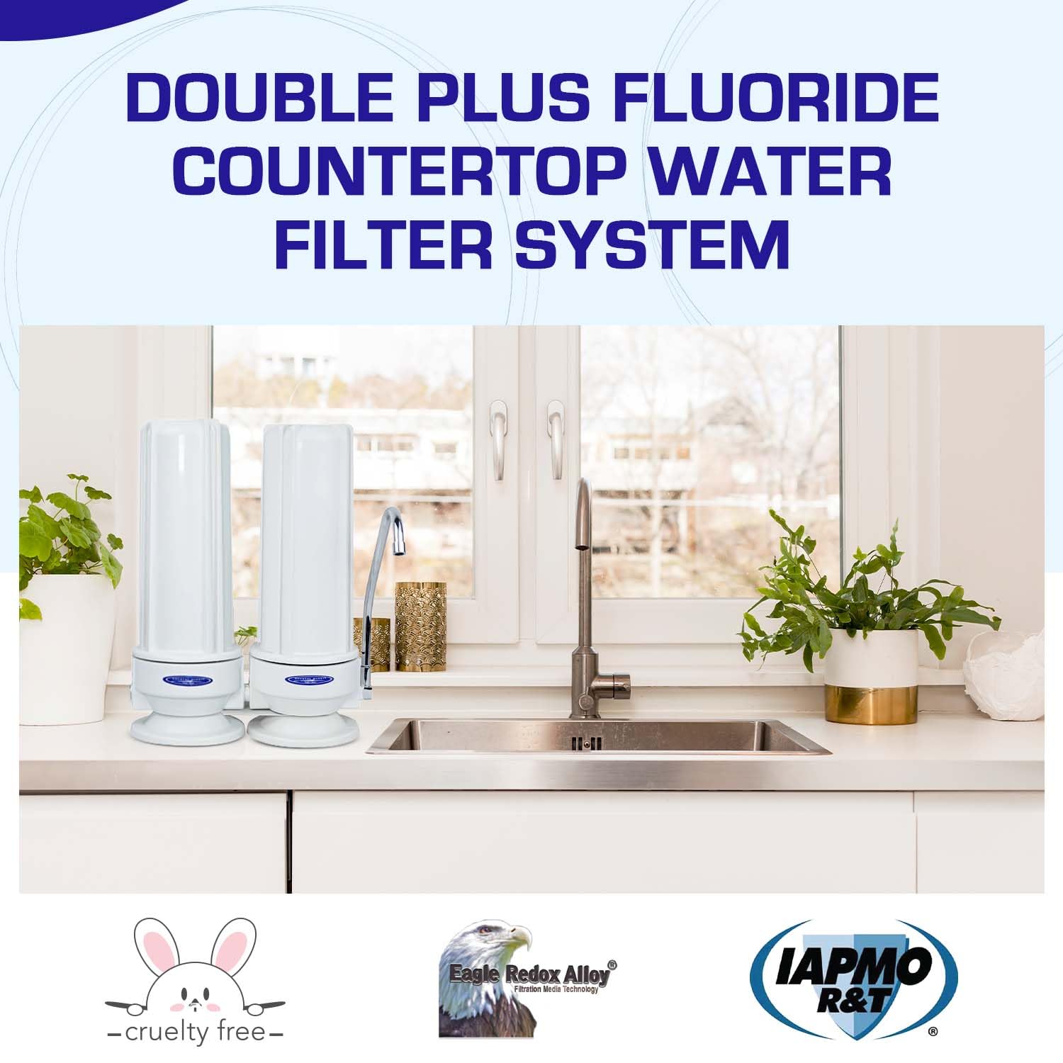 Crystal Quest Double Plus Fluoride Countertop Water Filter System