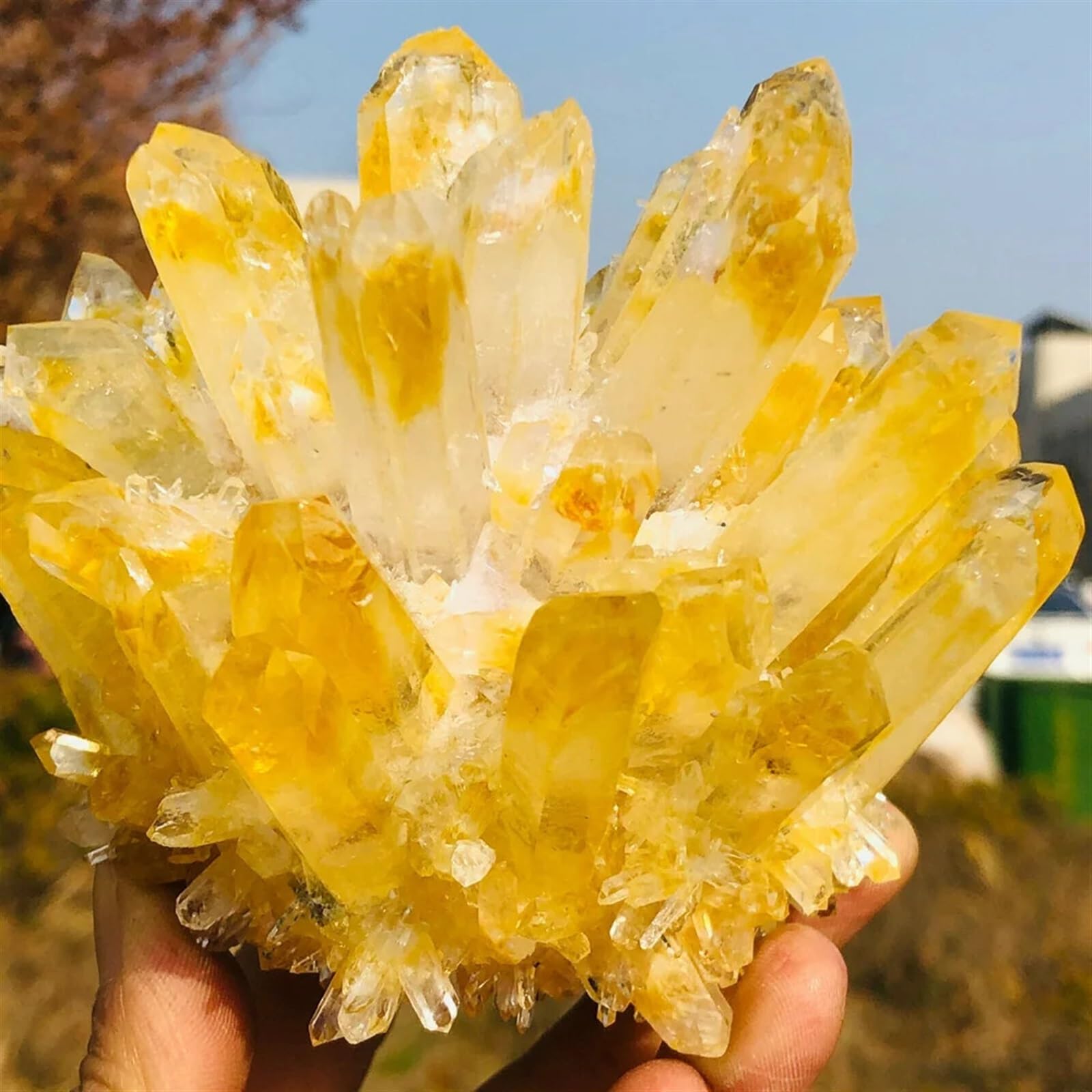 KJEBVHIRS Yellow Tibetan Quartz Crystal, Cluster Ornaments (Size : 900-1000g)