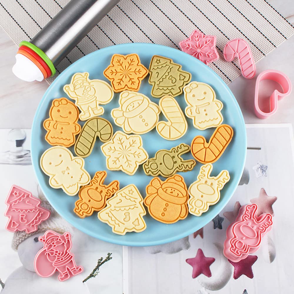 8 PCS Christmas Cookie Cutter Set Winter Christmas Pastry