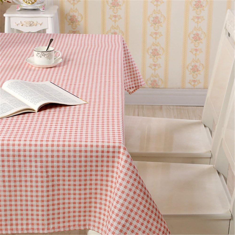 TOPIND Cotton and Linen Tablecloths Simple RectangularPastoral Lattice Home