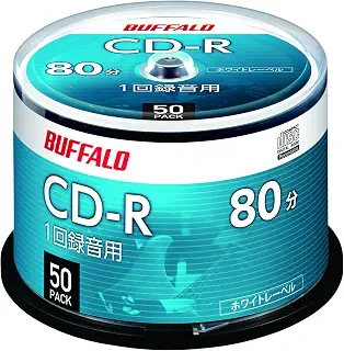 【Amazon.co.jp限定】 バッファロー CD-R 700MB 音楽用 1回録音 80分 50枚 スピンドル RO-CR07M-050PW/N