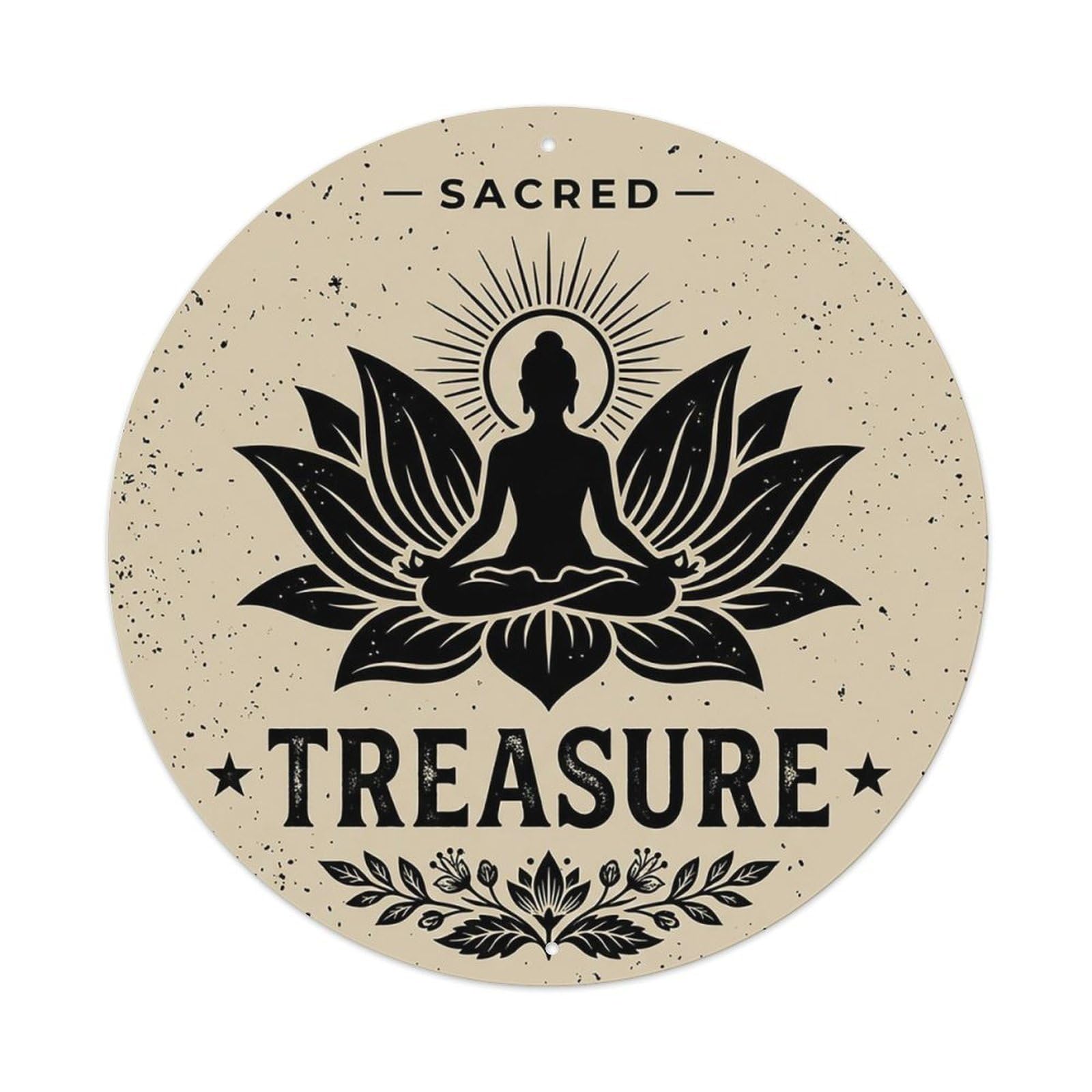 Zen Flower Meditation Den Treasure Metal Tin Sign