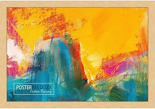 Miniatura 6 de Poster Palooza Marco de fotos tradicional de madera maciza natural de 17 x 24 pulgadas con plexiglás acrílico UV, parte trasera de tablero de espuma
