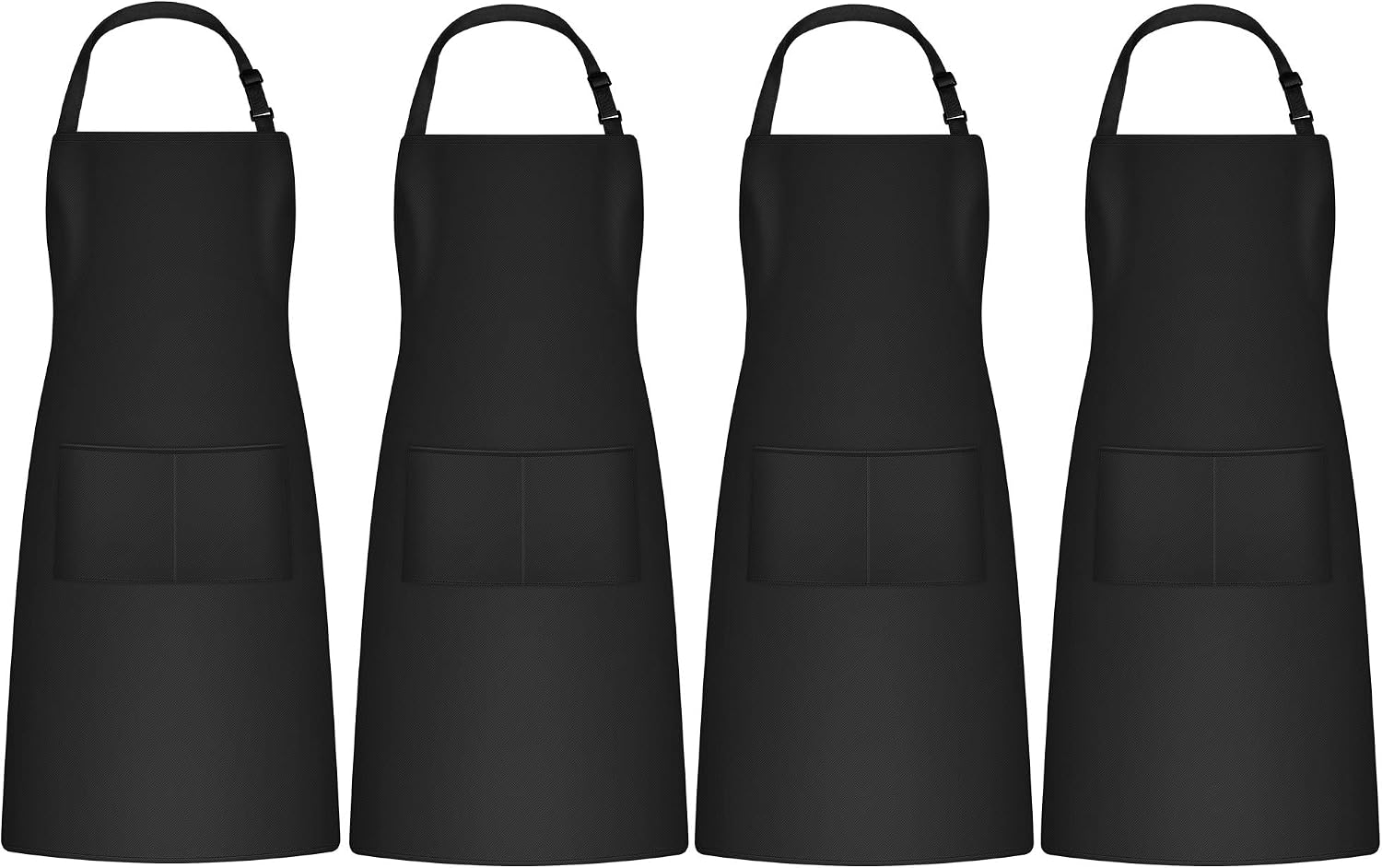 Puroma Adjustable Bib Apron Waterdrop Resistant with 2 Pockets, Women Men Cooking Kitchen Aprons for Chef Couple BBQ Painting (Black, 4)