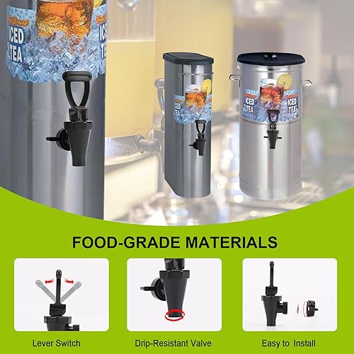 Miniatura 3 de 03260.0002 Kit de grifo de repuesto para dispensador de té helado, repuesto de espiga para urna de té, boquilla de té con tuerca de mariposa y