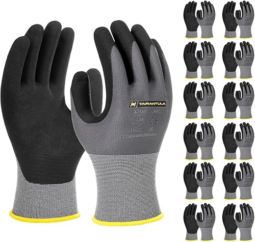 Tarantula Guantes de trabajo de seguridad para uso general con revestimiento de nitrilo